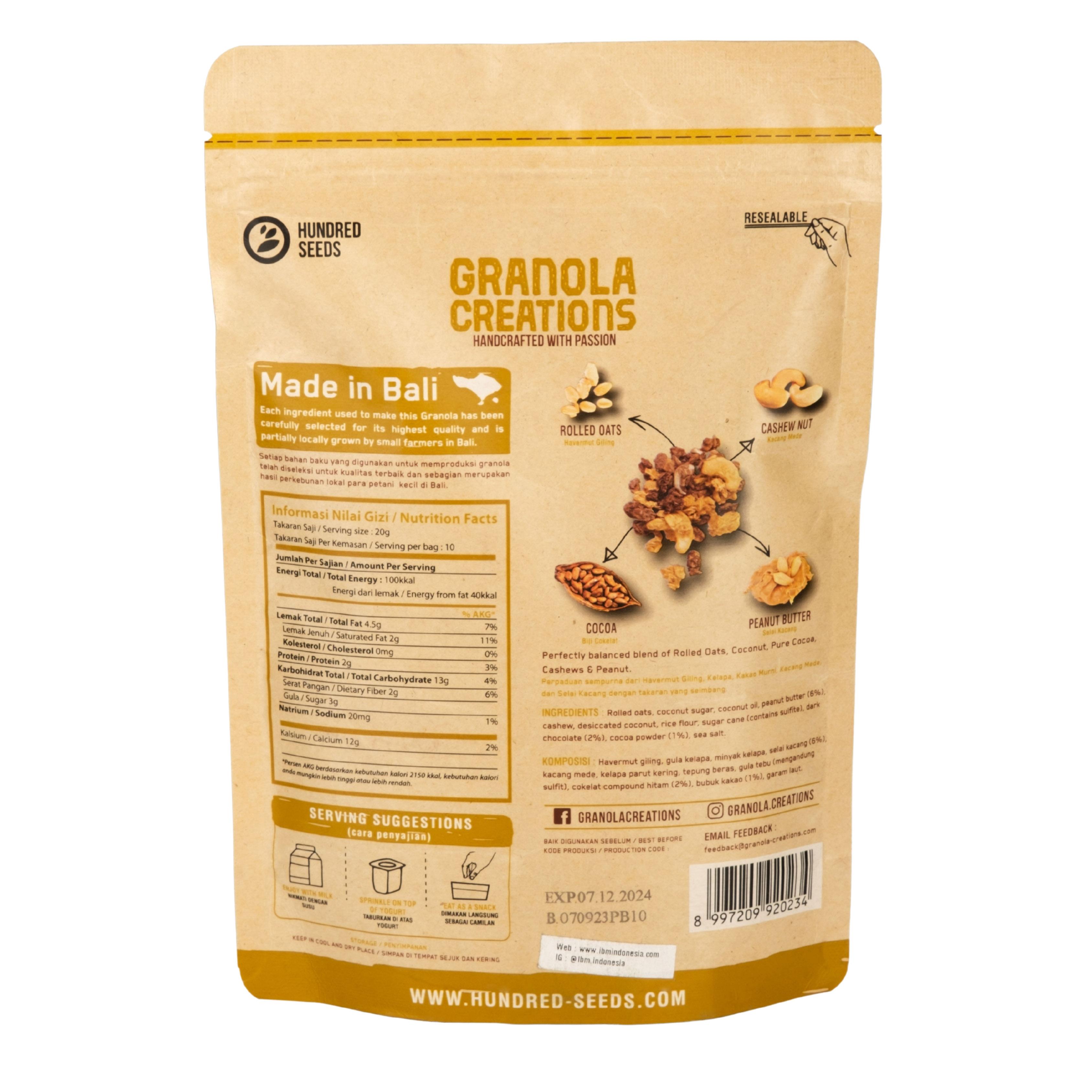 Granola creations Authentic Toasted Muesli Peanut Butter & Chocolate Inter Buana Mandiri