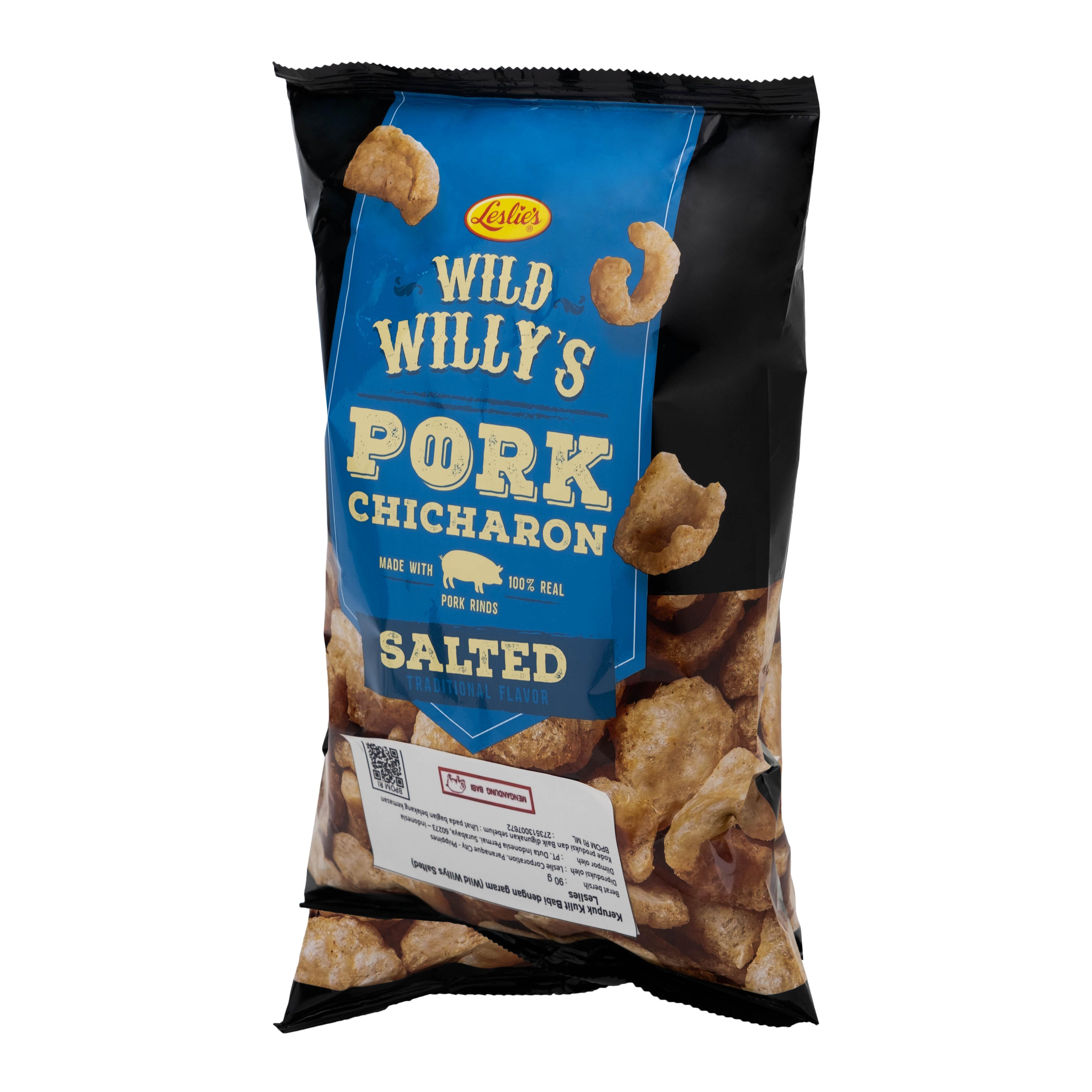 Leslie's Pork Chicharon Wild Willys Salted Inter Buana Mandiri